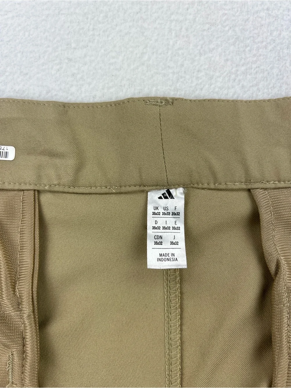 Adidas Mens Adi Advantage Khaki Performance Golf Pants Flat Front Size 35x32